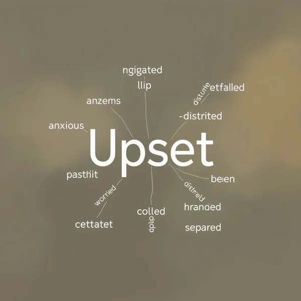 Uma representação visual de vários sinônimos para Upset