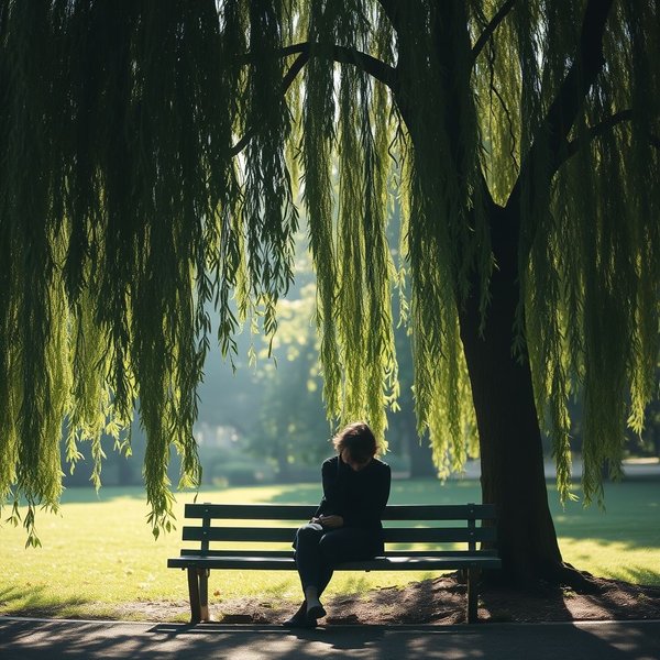 A person looking thoughtfully out a window, illustrating the concept of sadness and finding synonyms for sad