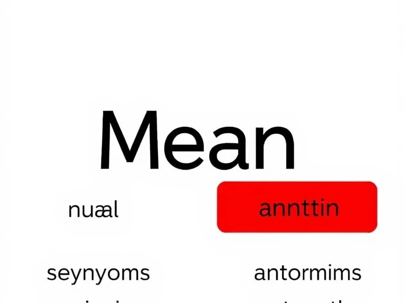 Image displaying various synonyms for Mean