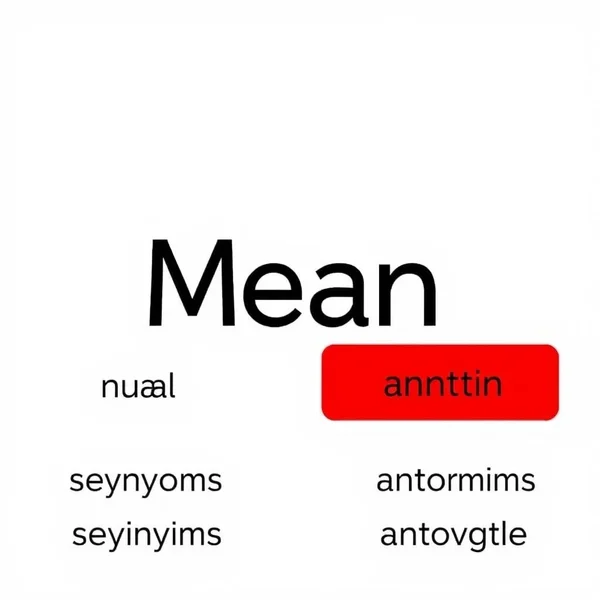 Image displaying various synonyms for Mean