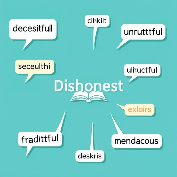 Synonyms for Dishonest illustrated