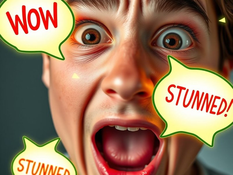 Hình ảnh một người trông có vẻ Amazed, với dòng chữ "Synonyms for Amazed"