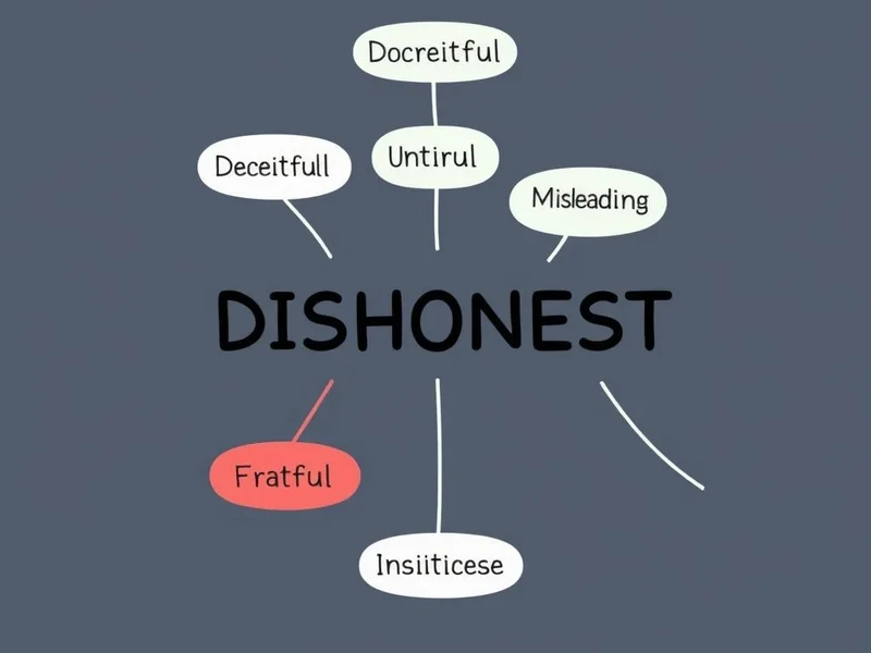 Synonyms for Dishonest illustrated