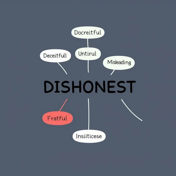 Synonyms for Dishonest illustrated