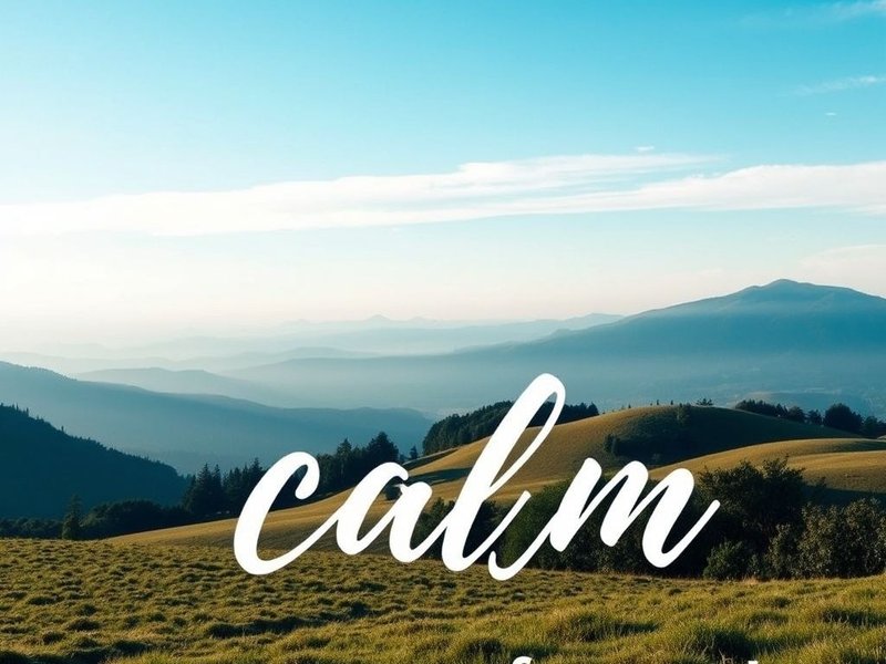 Image showing a serene landscape, with text overlay: Synonyms for Calm to Enhance Your Vocabulary