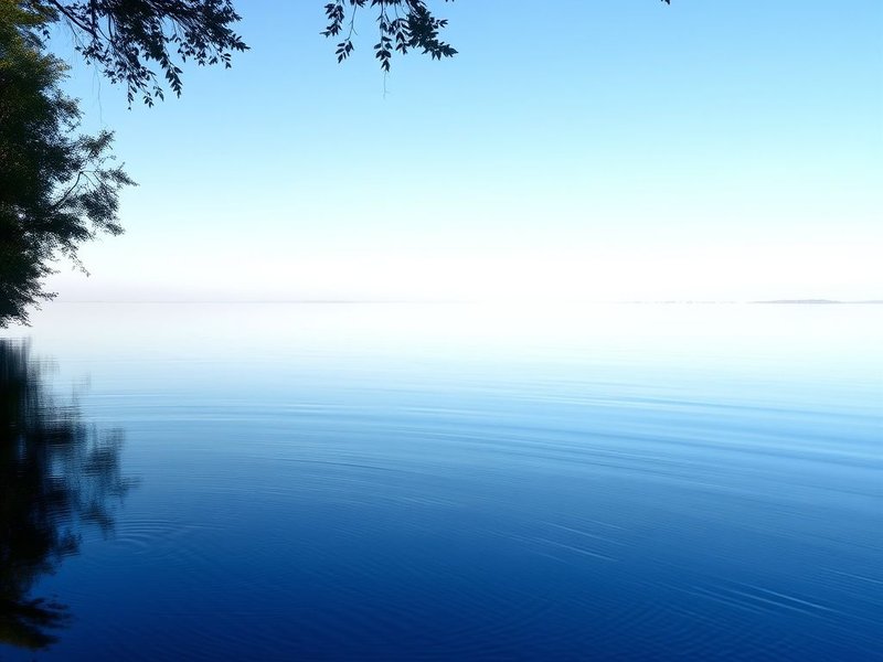 Image showing a serene landscape, with text overlay: Synonyms for Calm to Enhance Your Vocabulary