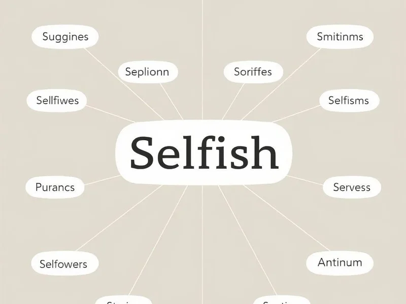 Image of a dictionary open to words related to Synonyms for Selfish