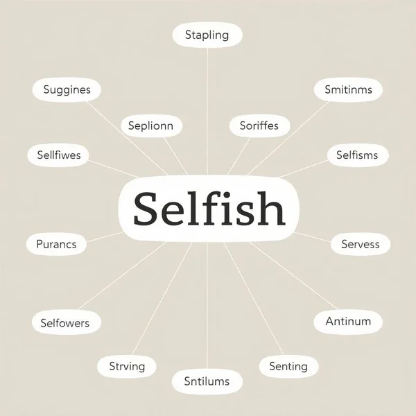 Image of a dictionary open to words related to Synonyms for Selfish