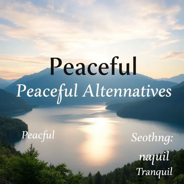 Image detailing Synonyms for Peaceful and tips to improve your writing
