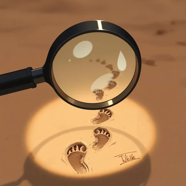 Synonyms for Suspicion: A magnifying glass over a question mark, symbolizing investigation and doubt