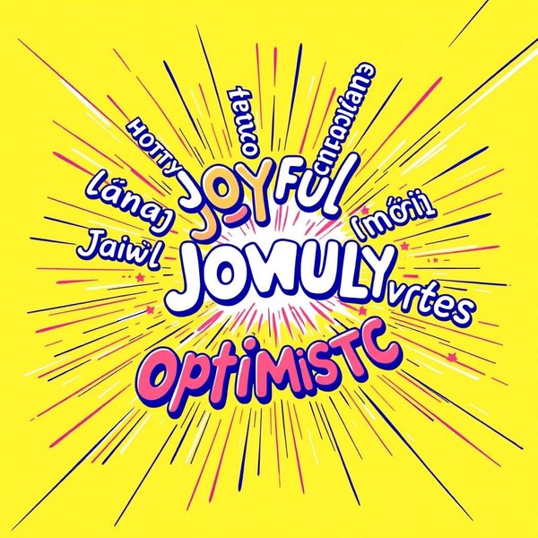 Image showing various synonyms for Cheerful