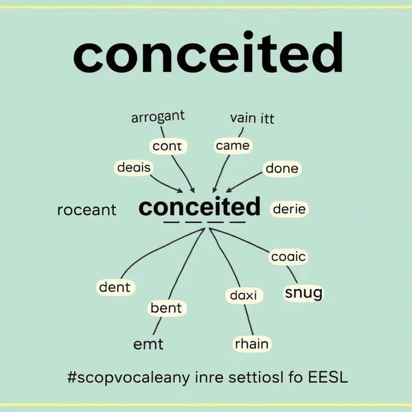 Image illustrating synonyms for Conceited