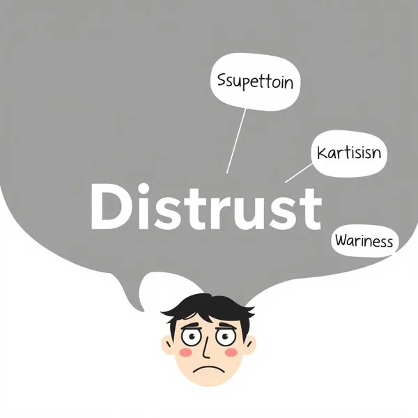 Image illustrating synonyms for Distrust