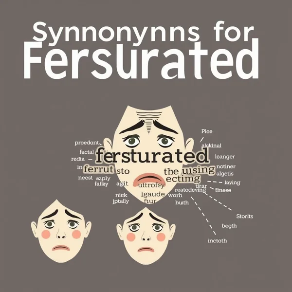 Image: A collage representing different facets of frustration and its synonyms, with the text "Synonyms for Frustrated" overlaid