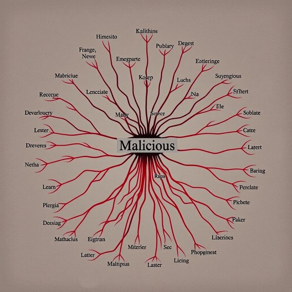 Image showing a visual representation of Synonyms for Malicious