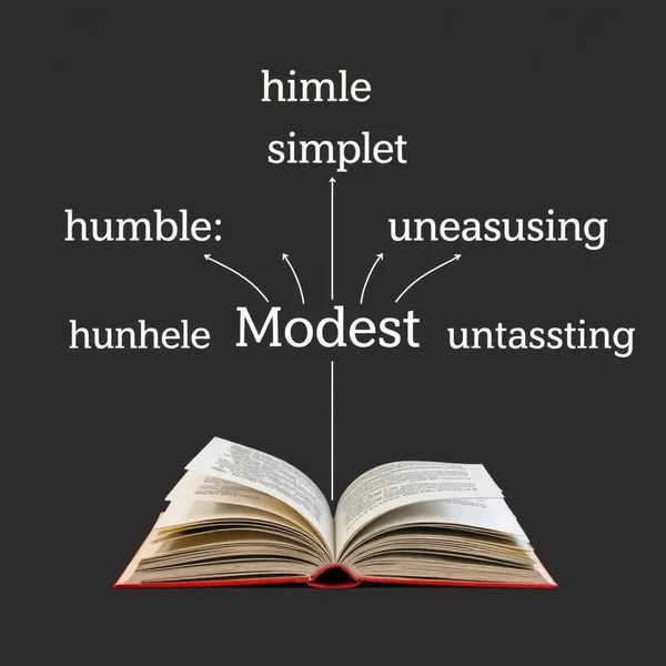 Uma seleção de livros destacando Sinônimos para Modest