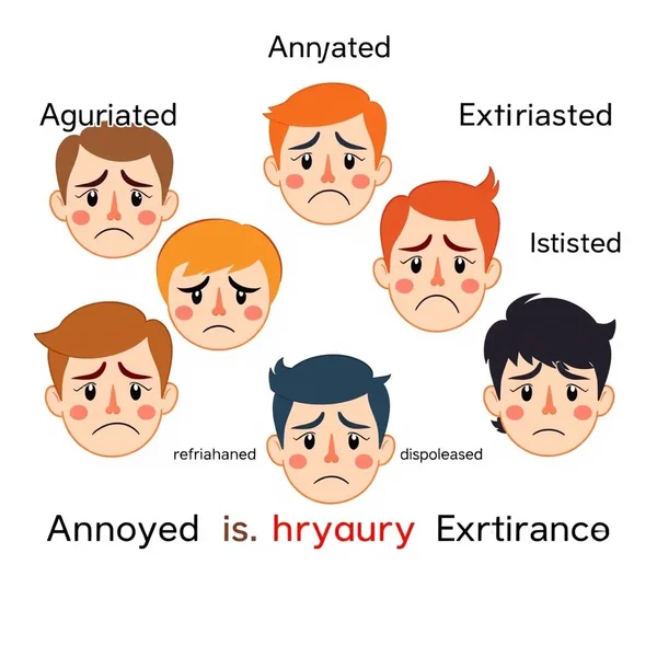 Image showing various Synonyms for Irritated