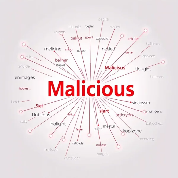 Imagem mostrando uma representação visual de Sinônimos para Malicious
