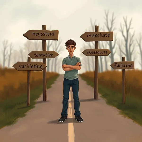 Imagem mostrando diferentes caminhos, ilustrando Synonyms for Vacillating