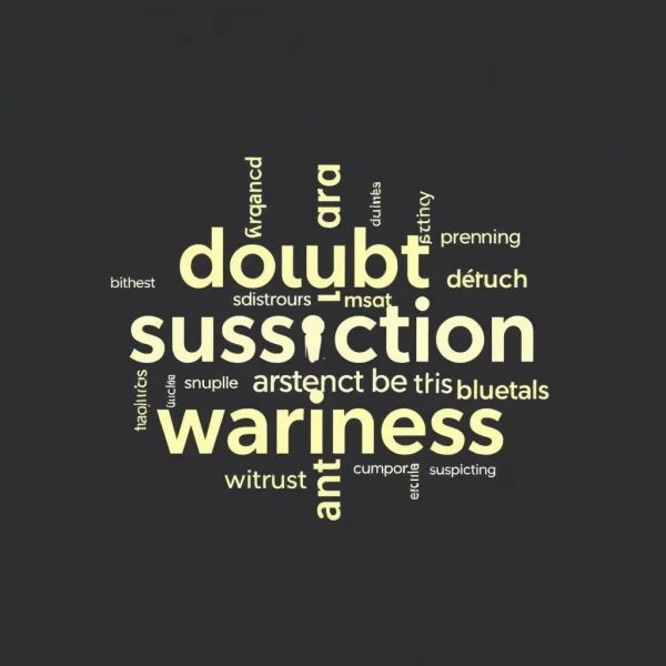 Image illustrating synonyms for Distrust