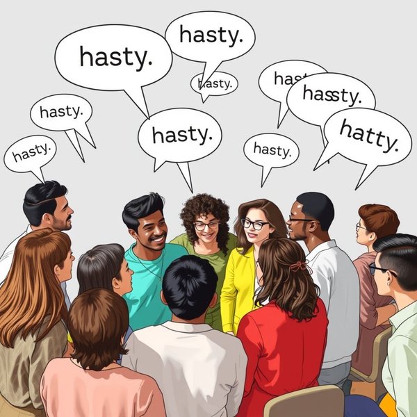 Image showing a thoughtful person considering word choices, related to synonyms for Hasty