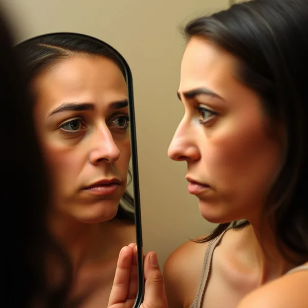 Image showing a theatrical mask slightly askew from a person's face, with the caption: Understanding synonyms for Insincere helps reveal true intentions.