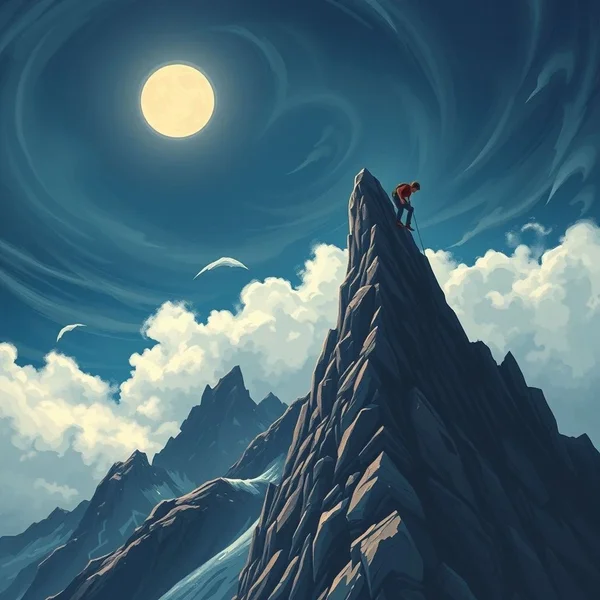 A determined climber representing synonyms for Persistent