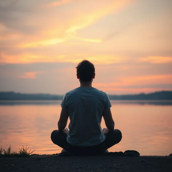 Image showing a person looking content, with text overlay: Synonyms for Satisfied