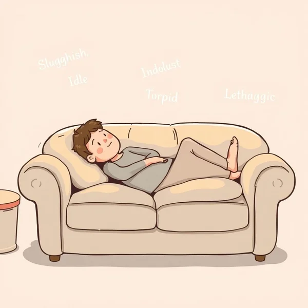Hình ảnh minh họa khái niệm các từ đồng nghĩa của Lazy