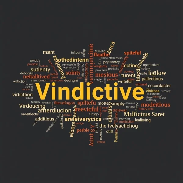Đám mây từ vựng thể hiện nhiều từ đồng nghĩa với vindictive