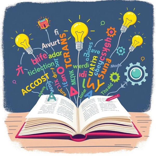 Illustration showing lightbulbs and gears, representing Synonyms for Creative