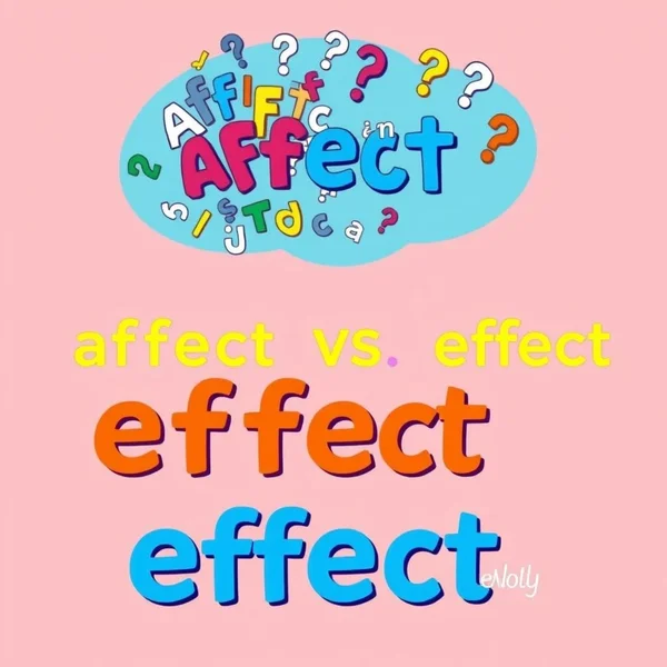Imagen que ilustra la confusión entre affect vs. effect with example sentences