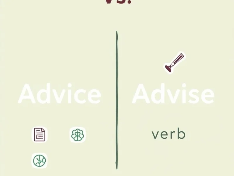 Image showing the difference between Advice vs. Advise