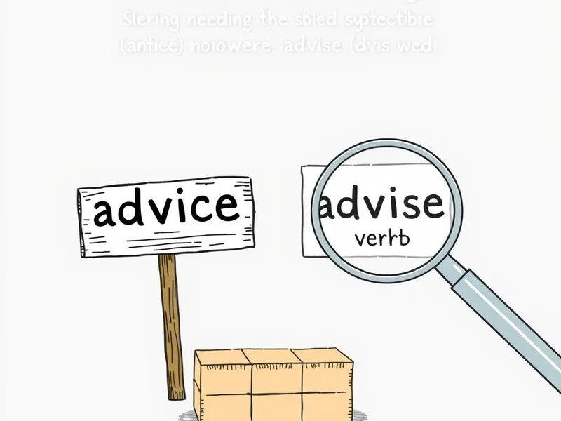 Image showing the difference between Advice vs. Advise