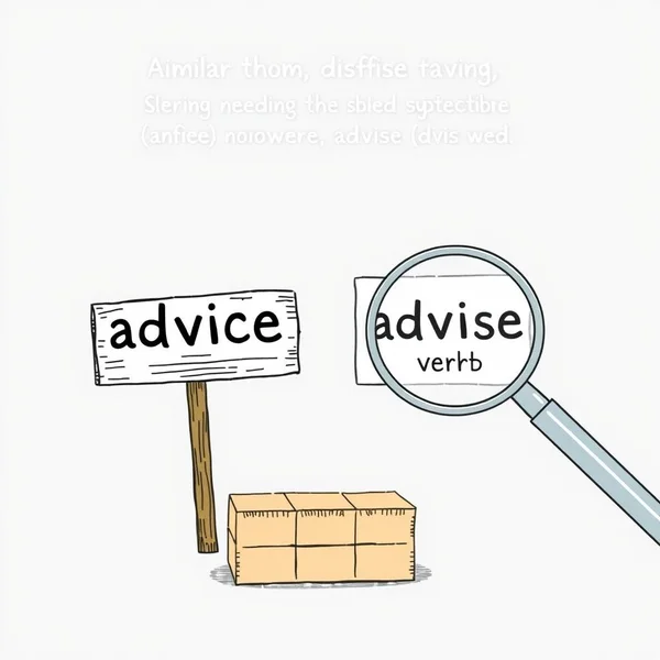 Image showing the difference between Advice vs. Advise