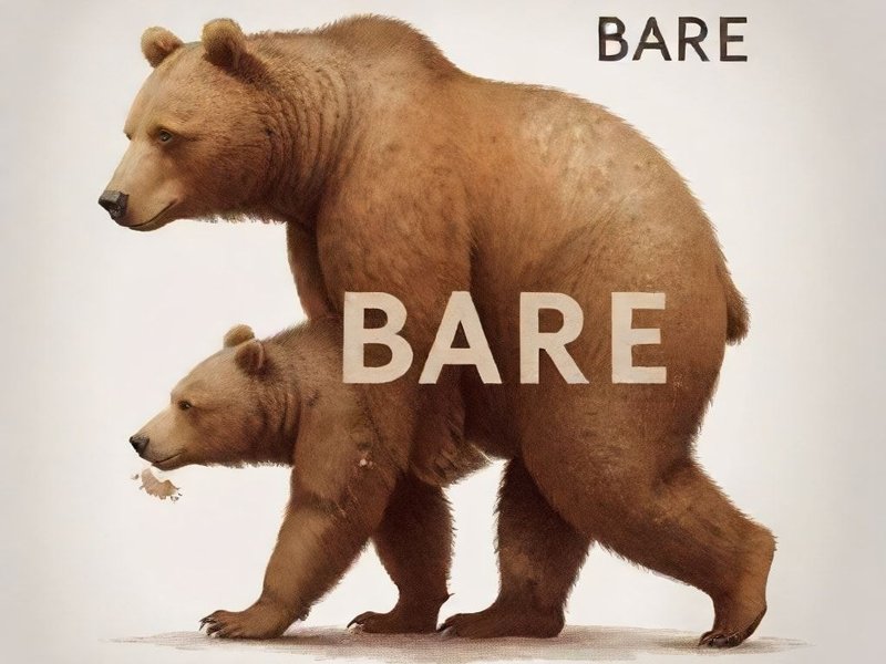 Illustration distinguishing Bare vs. Bear meanings