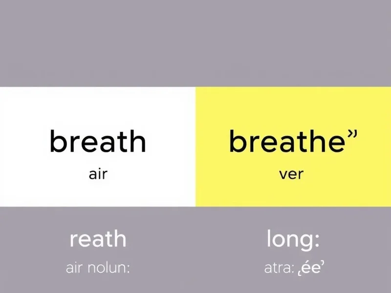 Imagen que explica la diferencia entre breath vs. breathe