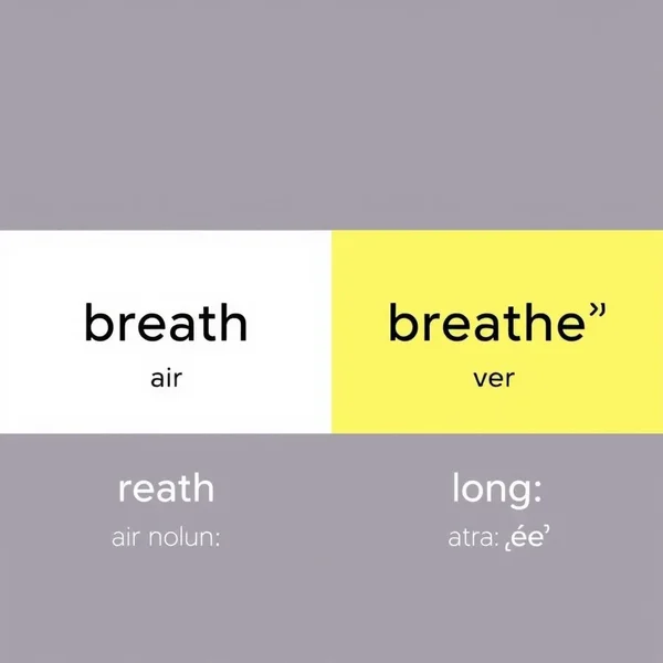 Imagen que explica la diferencia entre breath vs. breathe