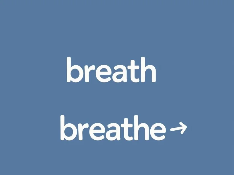 Image explaining the difference between breath vs. breathe