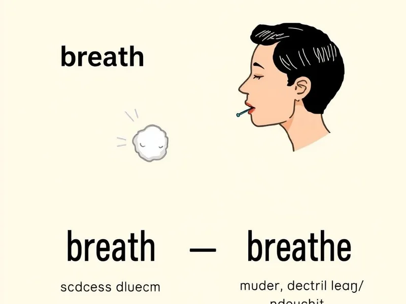 Image explaining the difference between breath vs. breathe