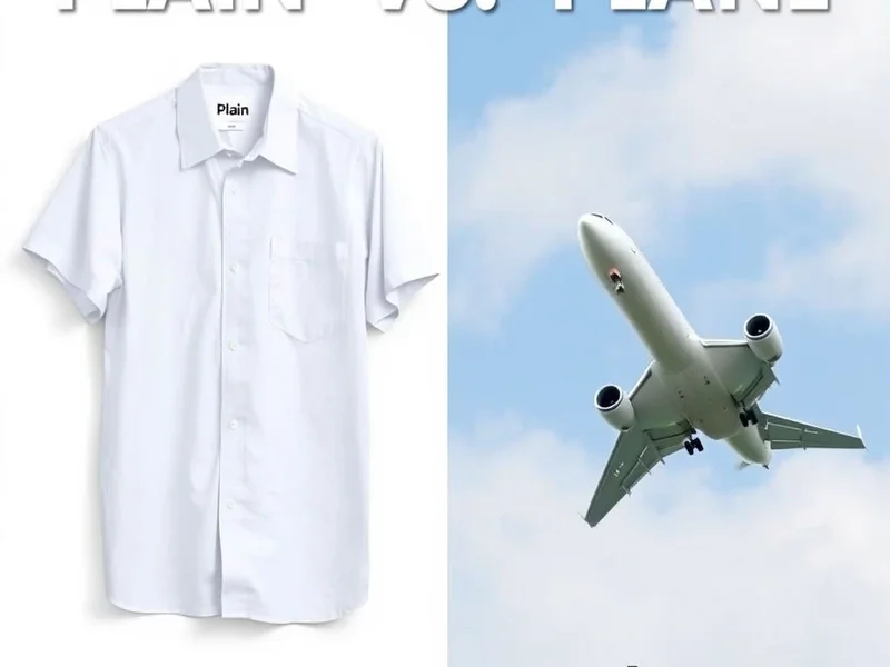 Imagen que ilustra la diferencia entre un diseño simple (plain) y una aeronave (plane) para plain vs. plane