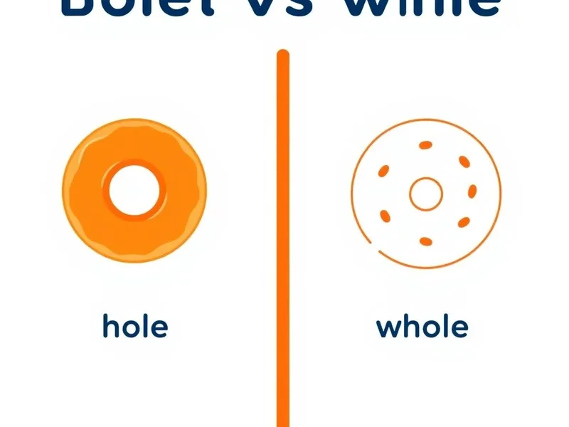 Sơ đồ minh họa sự khác biệt giữa 'hole' (lỗ) và khái niệm 'whole' (toàn bộ) để hiểu về hole vs. whole