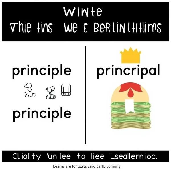 Image depicting the words principle vs. principal to illustrate their difference