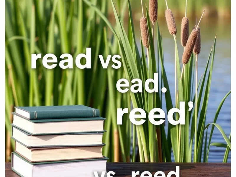 Image illustrating the concepts of read (a book) and reed (a plant) for the topic read vs. reed
