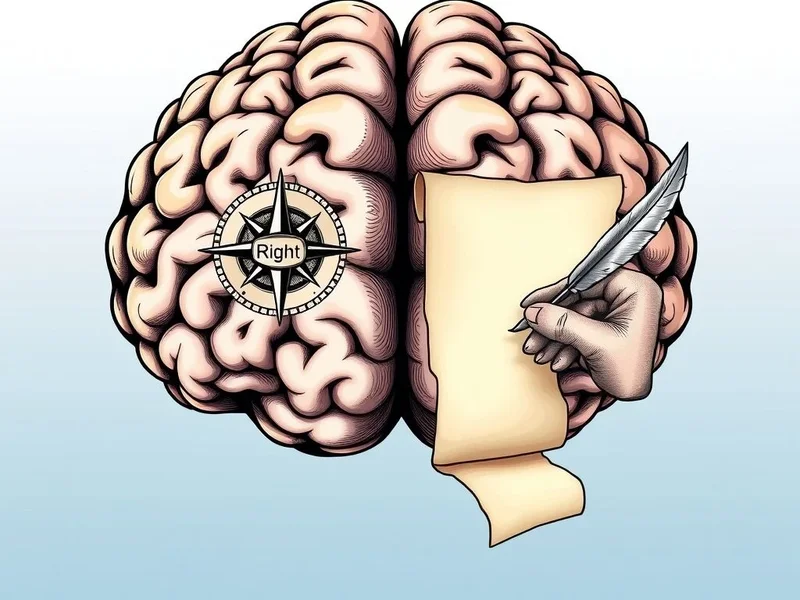 Image showing a checkmark for 'right' and a pen for 'write' with the text "right vs. write"