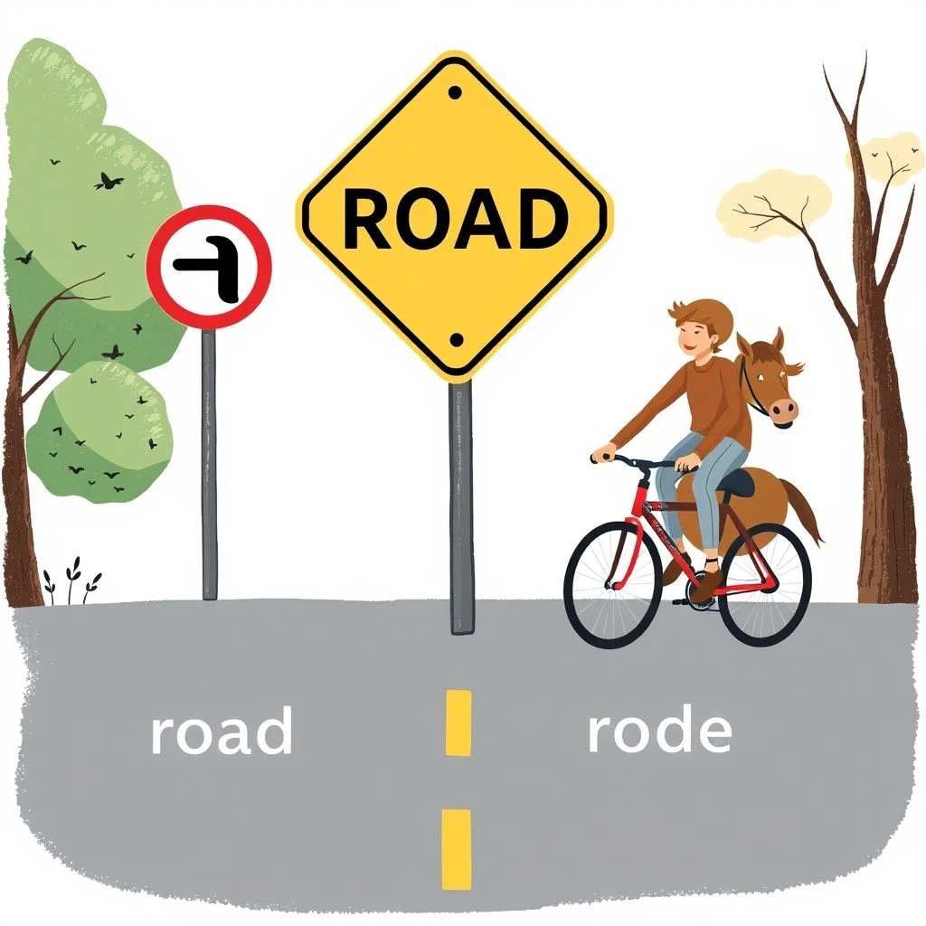 Làm Rõ Sự Khác Biệt Giữa road vs. rode Những Từ Đồng Âm Phổ Biến Này