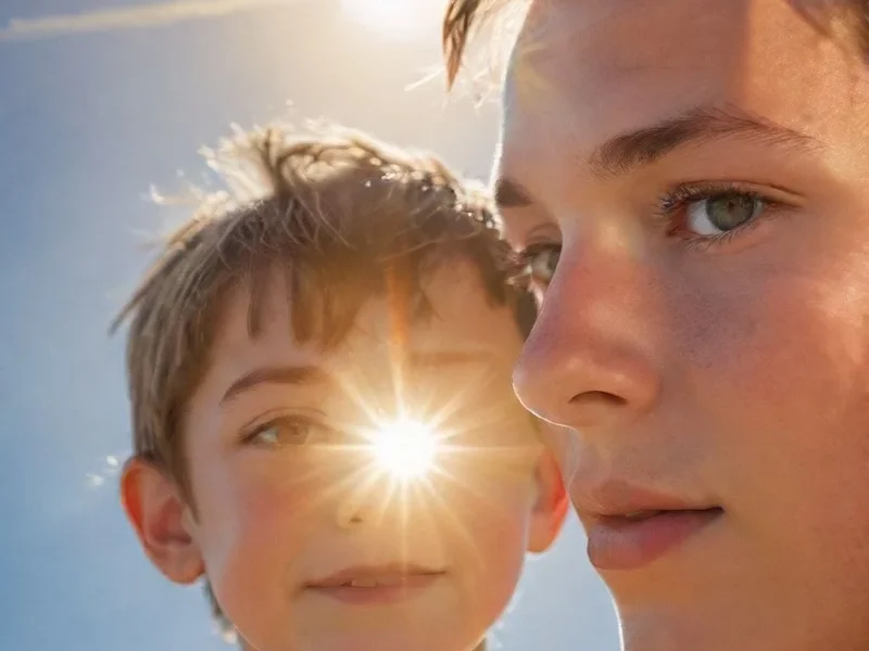 Illustration comparing a 'son' (boy) with the 'sun' in the sky, clarifying son vs. sun