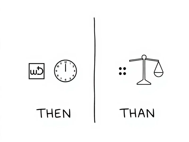 Image title: Understanding the uses of Then vs. Than in English sentences