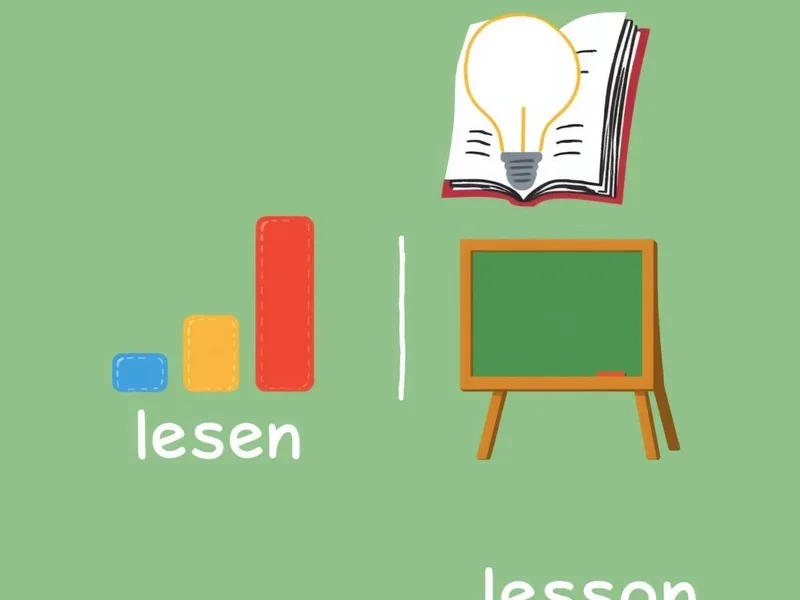 Image illustrating the difference between lessen vs. lesson