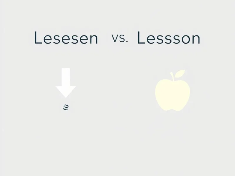 Image illustrating the difference between lessen vs. lesson